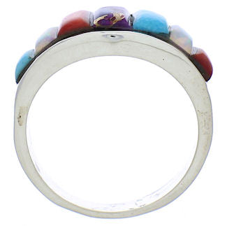 Sterling Silver Multicolor Southwest Ring Size 7-1/2 EX51036